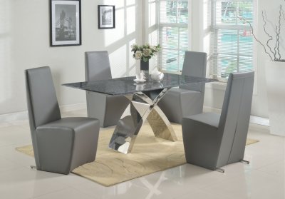 Ingrid Dining Table 5Pc Set w/ Cynthia Chairs by Chintaly