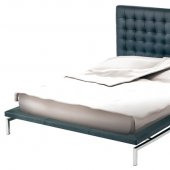 Black or White Nauga Modern Bed w/Stainless Steel Base