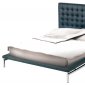 Black or White Nauga Modern Bed w/Stainless Steel Base