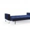 Cassius Vintage Sofa Bed in Dark Blue by Innovation, Chrome Legs