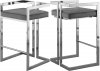 Ezra Counter Stool 909 Set of 2 Grey Velvet Fabric by Meridian