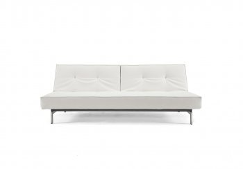 Splitback Sofa Bed in White w/Steel Legs by Innovation [INSB-Splitback-Steel-588]