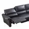 S275 Power Motion Sectional Sofa in Black Leather Beverly Hills