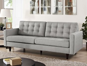 Empress Sofa in Light Gray Fabric by Modway w/Options [MWS-1011 Empress Light Gray]