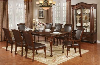 Sylvana Dining Table CM3453T in Brown Cherry w/Options [FADS-CM3453T-Sylvana]