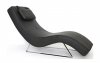 Soho Chaise in Black Leatherette by Whiteline Imports