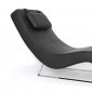 Soho Chaise in Black Leatherette by Whiteline Imports