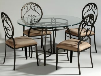 Dark Champagne Metal Modern Dining Table w/Optional Chairs [CYDS-0745]