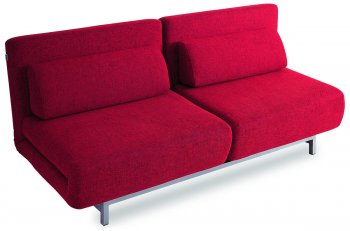 Red Fabric Modern Sofa Bed w/Metal Legs [NSSB-416004]