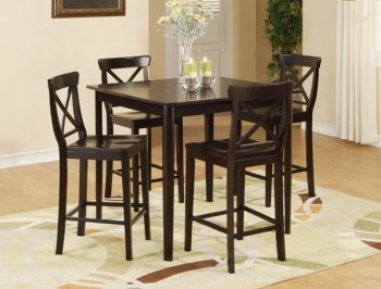 Wenge Finish Modern Casual 5Pc Counter Height Dinette Set [HEDS-5385-36-Blossom Hill]