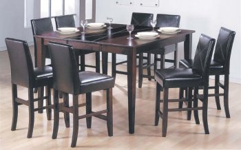 Mahogany Finish Modern Dinette Set With Faux Leather Extension [AMDS-156-9415]