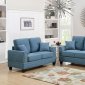 F6508 Sofa & Loveseat Set in Blue Fabric by Poundex