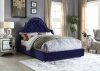 Madison Upholstered Bed in Navy Velvet Fabric w/Options