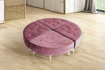 QUARTERS Coffee Table - Set of 2 Quarters - Dusty Rose Velvet [KCCT-Quarters Dusty Rose]