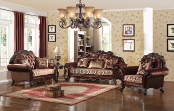 Bella Traditional Sofa in Brown Fabric w/Options [ADS-Bella]