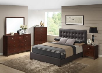 8101-Carolina Bedroom 5Pc Set in Brown by Global w/Options [GFBS-8101 Carolina Brown Cherry]