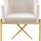 Xavier Dining Chair 763 Set of 2 Cream Velvet Fabric by Meridian