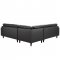 Empress EEI-1549 3pc Sectional in Black Bonded Leather by Modway