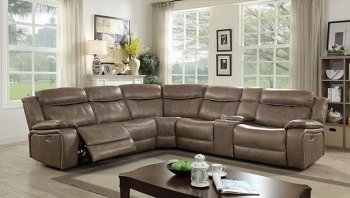 Page Power Motion Sectional CM6566 in Warm Gray Leather Match [FASS-CM6566-Page Power]