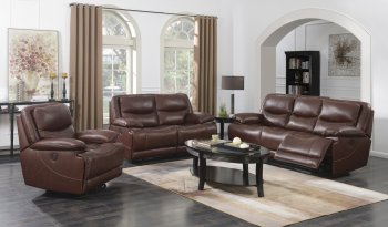 Pearson Power Reclining Sofa & Loveseat - Brown Leather [MSS-Pearson]