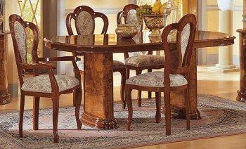 Milady 7Pc Dining Room Set in Walnut High Gloss by ESF [EFDS-Milady 7pc]