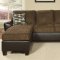 Two-Tone Brown Contemporary Living Room w/Cushioned Seats