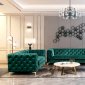 Benedict Sofa & Loveseat Set in Emerald Green Velvet Fabric