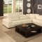 Ivory or Brown Leather Sectional Sofa w/Lift-up Headrests