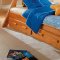 Honey Pine Finish Contemporary Kids Twin/Full Bunk Bed