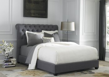 150-BR Upholstered Sleigh Bed in Dark Gray Fabric by Liberty [LFB-150-BR 250-BR]