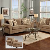 Beige Fabric Traditional Sofa & Loveseat Set w/Options