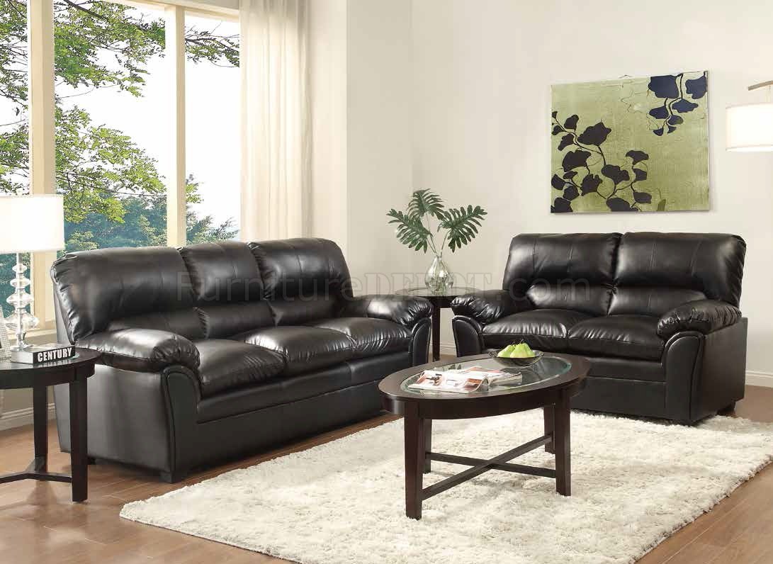 talon black bonded leather match sofa by homelegance