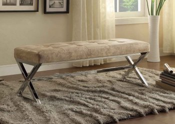 Rory Bench 4605NF in Brown Bi-Cast Vinyl by Homelegance [HEBN-4605NF Rory]