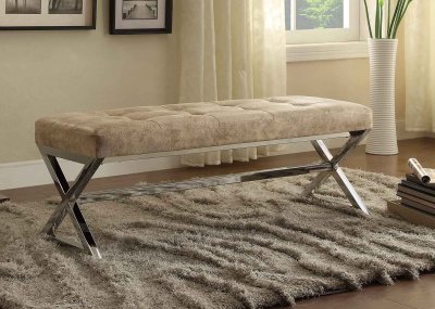 Rory Bench 4605NF in Brown Bi-Cast Vinyl by Homelegance