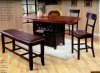 Black & Cherry Two-Tone Finish Modern Counter Table w/Options