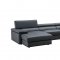 Kobe Sectional Sofa in Blue Gray Premium Leather by J&M