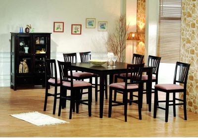 Cappuccino Finish Contemporary Dinette with Extendible Table