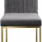 Giselle Dining Chair 778 Set of 2 Grey Velvet Fabric - Meridian