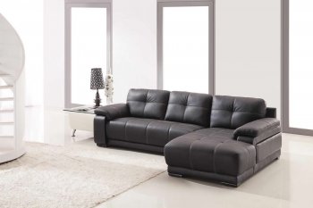 Espresso Bonded Leather Contemporary Elegant Sectional Sofa [VGSS-2972]