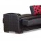 Bronx Sectional Sofa Bed in Black Bonded Leather by Empire