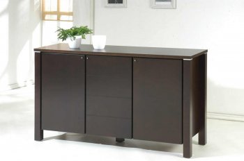 Dark Walnut Finish Modern 3 Door Buffet [NSBU-WE08301]