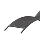 Black Modern Outdoor Chaise Lounger w/Aluminum Tube Frame