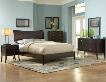 Espresso Finish Modern Bedroom w/Optional Case Goods [HEBS-864-Horizons]