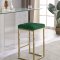 Nicola Counter Stool 906 Set of 2 Green Velvet Fabric -Meridian