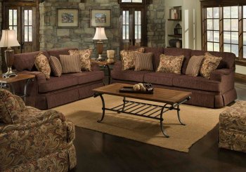 Muse Chocolate Fabric Modern Sofa & Loveseat Set w/Options [UDS-7556-Chocolate]