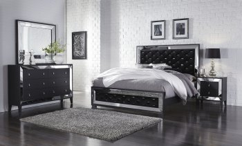 Catania Bedroom Set 5Pc in Black by Global w/Options [GFBS-Catania Black]