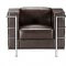 Espresso Full Leather Contemporary Living Room W/Tube Frame