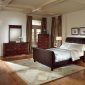 Contemporary Bedroom w/Dark Brown Bicast Upholstery Bed