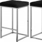 Nicola Counter Stool 904 Set of 2 Black Velvet Fabric -Meridian