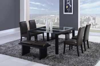 DG081DT Dining Table by Global w/Options in Wenge & Brown [GFDS-DG081DT Wenge Brown]